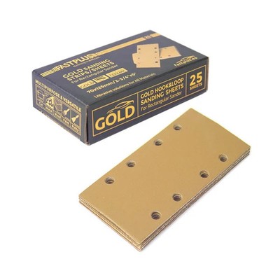 FastPlus GOLD Klett-Schleifstreifen 70 x 125 mm 8 Loch 25 Blatt