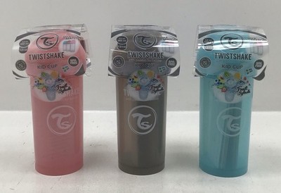 TwistShake 12 oz Spill Free Kid Cup Lot Of 3 Blue Pink & Gray 12+ Months