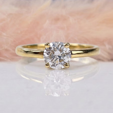1.00 CT Round Cut Lab Created Diamond 14K Gold Solitaire Engagement Ring