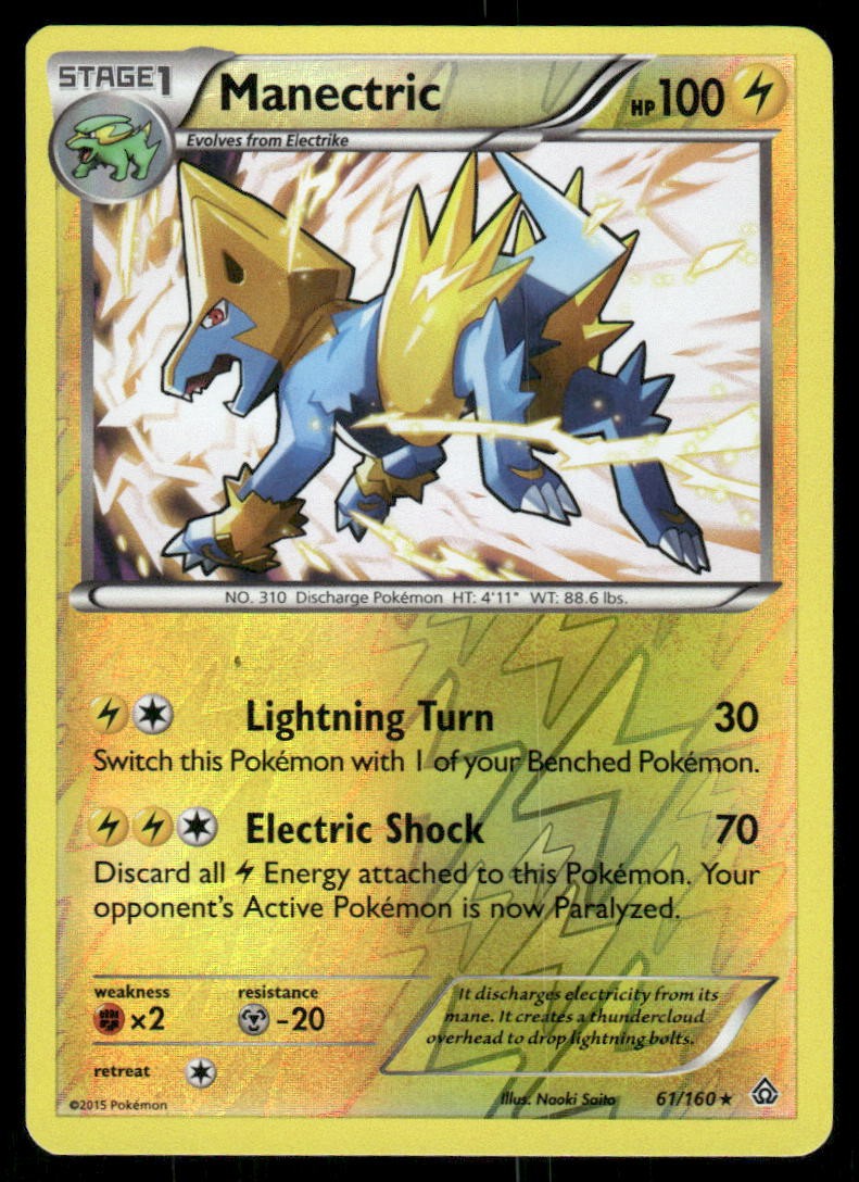 Manectric XY - Primal Clash [61/160] Holo Rare Reverse Holofoil NM Pokemon