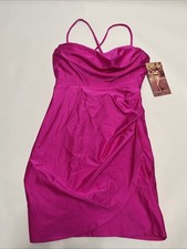 NWT Emerald Sundae Bodycon Side Pleated Ruched Dress Sweetheart Neck Pink Small