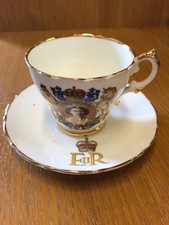 Regency Fine Bone China Queen Elizabeth II Coronation 1953 Gilt Cup & Saucer