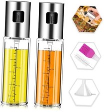 Oil Sprayer for Cooking, 2 Pack Upgraded Olive Oil Spray Bottle Mister