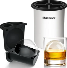 Clear Ice Cube Maker 2.5 Inch Stainless Steel Crystal Large Ball Silicone Mold