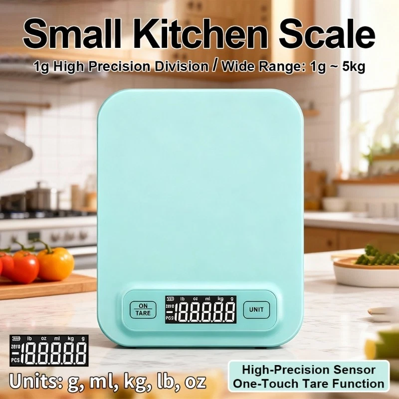 Electronic Kitchen Scale with 1g Precisions Multiple Weight Units Capacity LCD