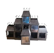 Yankee Candle Haunted House Tea Light Metal Mansion Manor Black Halloween 2007