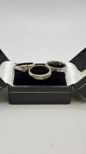 18ct gold diamond engagement, eternity and wedding rings.