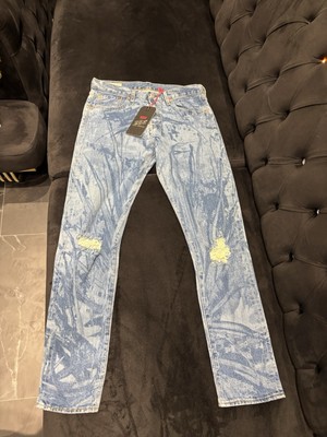 Levi s Fresh Leaves 501 Slim Fit Jeans   Hellblau, neu mit Etikett