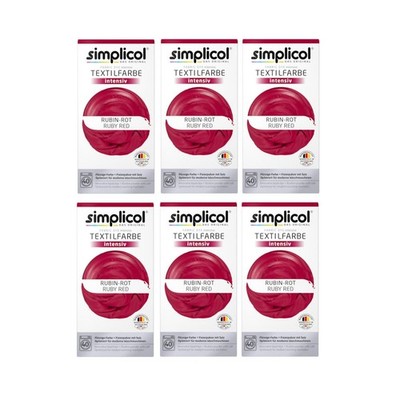 Simplicol Textilfarbe intensiv Rubin-Rot 150g 6er Pack