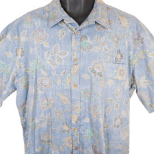 Hawaiian Shirt Mens Size 2XL Blue Cooke Street Honolulu Camp All Over Print