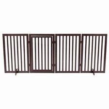 4-Panel Pet Gate, 24-in Tall, Brown