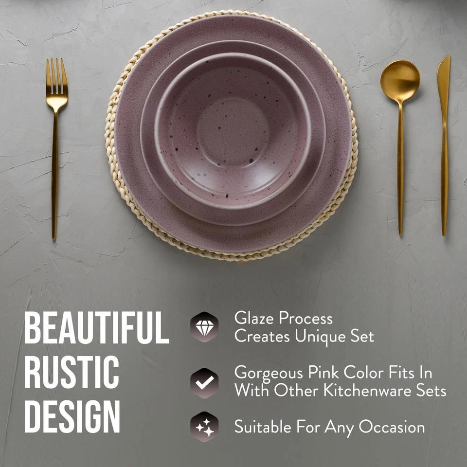 Ajuste de lugar de gres Atelier Reactive de 4 piezas | Taza de café, tazón, plato... Foto 3 de 4