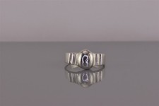 Sterling Silver 10mm Oval Polished Dome Ribbed Collared Band Ring 925 Sz: 8