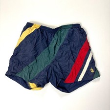 Vintage Nautica Mens Swim Trunks Striped Sz M Lined Drawstring Colorblock Retro