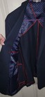 Express Navy Blue Slim Fit Photographer Blazer Polka Dot Lining with Pockets — photo 6