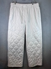 Nike Sportswear Quilted Pants Womens Extra Large White High Waisted Open Hem