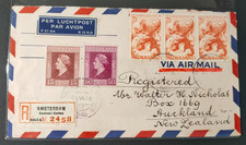 NETHERLANDS 1946 AMSTERDAM CENTRAAL-STATION LETTER TO NZ d (F)