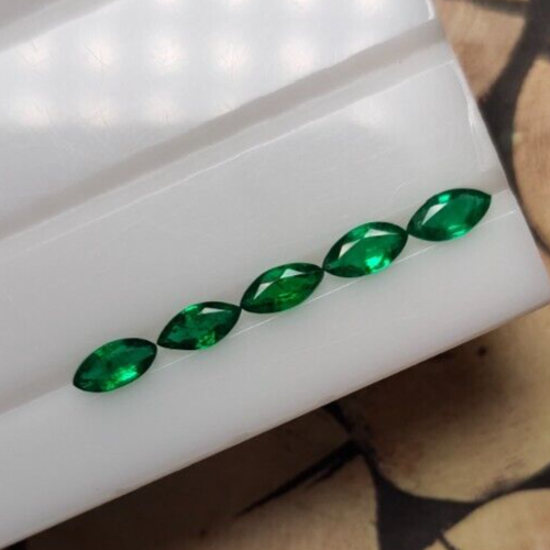 3x6 mm Natural Emerald Marquise 0.96 cts Rich Green High Luster Vibrancy Emerald - Picture 1 of 6