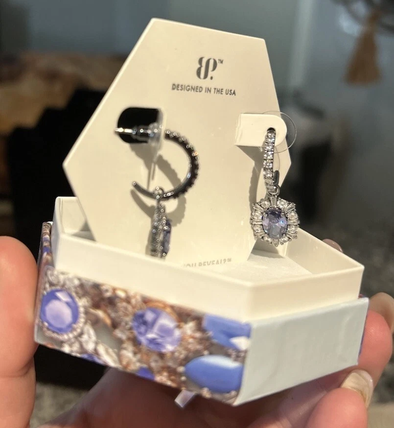 Bomb Party December 2024 Dreaming In Sparkle Light Tanzanite Hematite Earrings - Image 3 of 3