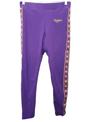 Disney x Hot Topic Purple Tangled Sun Taped Leggings Size Juniors Large