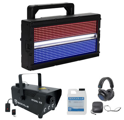 American DJ ADJ Jolt Panel FXIP RGBW SMD DMX Strobe/Wash Light+Fogger+Headphones