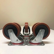 Wicke Castor 100mm Poly on Nylon Swivel Plate R/BRG ? 150kg