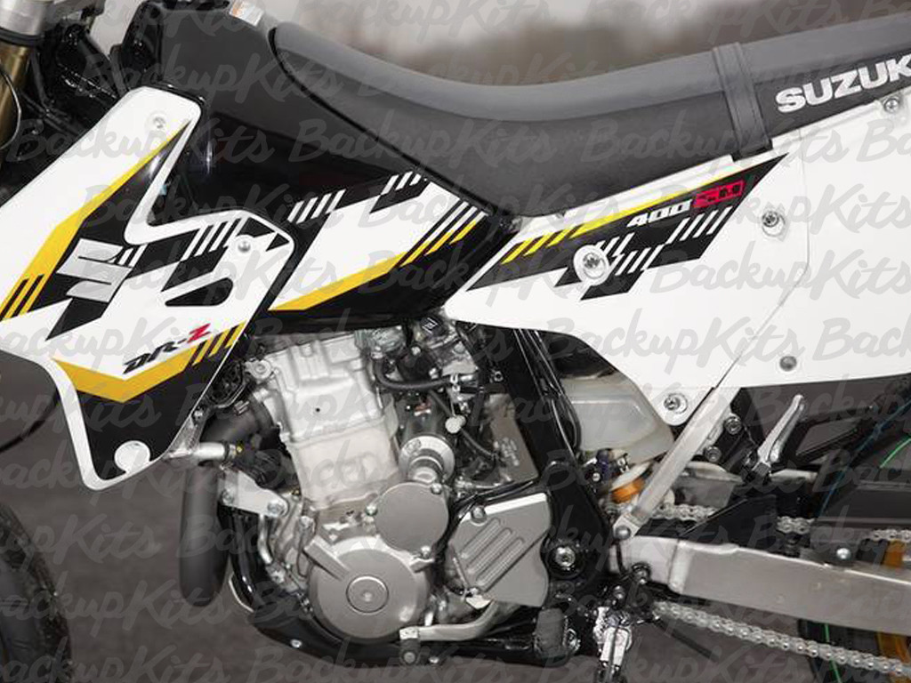 SUZUKI DRZ400 FACTORY GRAPHICS KIT 2015 WHITE EDITION RESTORATION
