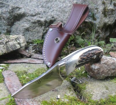 Cudeman Messer 288-C MINI DESOLLADOR Jagdmesser MoVa Stahl Hirschhorngriff 
