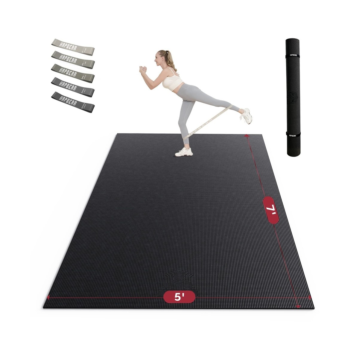 Extra Large Exercise Mat-7'x5'/6'x8'/6'x9'/6'x10'/6'x12'x8mm(1/3 Inch