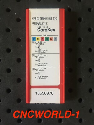 10 Pcs Sandvik R166.0G-16WH01-080 1020 , 55 BSW-8 EXT R , 1 BOX ! | eBay