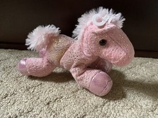Aurora Pink Sparkle Pony Horse Plush Stuffed Animal Toy Beanie Fluffy Mane NWOT