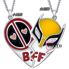 Deadpool and Wolverine Best Friends Necklace Pendant Ring Cosplay Jewelry Gift