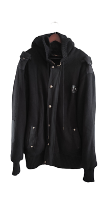 Ed hardy By Christian Audigier Shearling Fur Lined Hooded Black