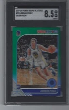 2019-20 Panini Hoops Premium Stock GREEN PRIZM No 223 Jordan Poole SGC 8.5 MT+