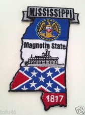 MISSISSIPPI STATE MAP (3-3/4) Biker Patch PM6...