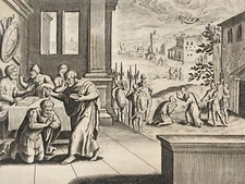 Cornelius baptized by Saint Peter according to Matthäus MERIAN (1593-1650) XVII