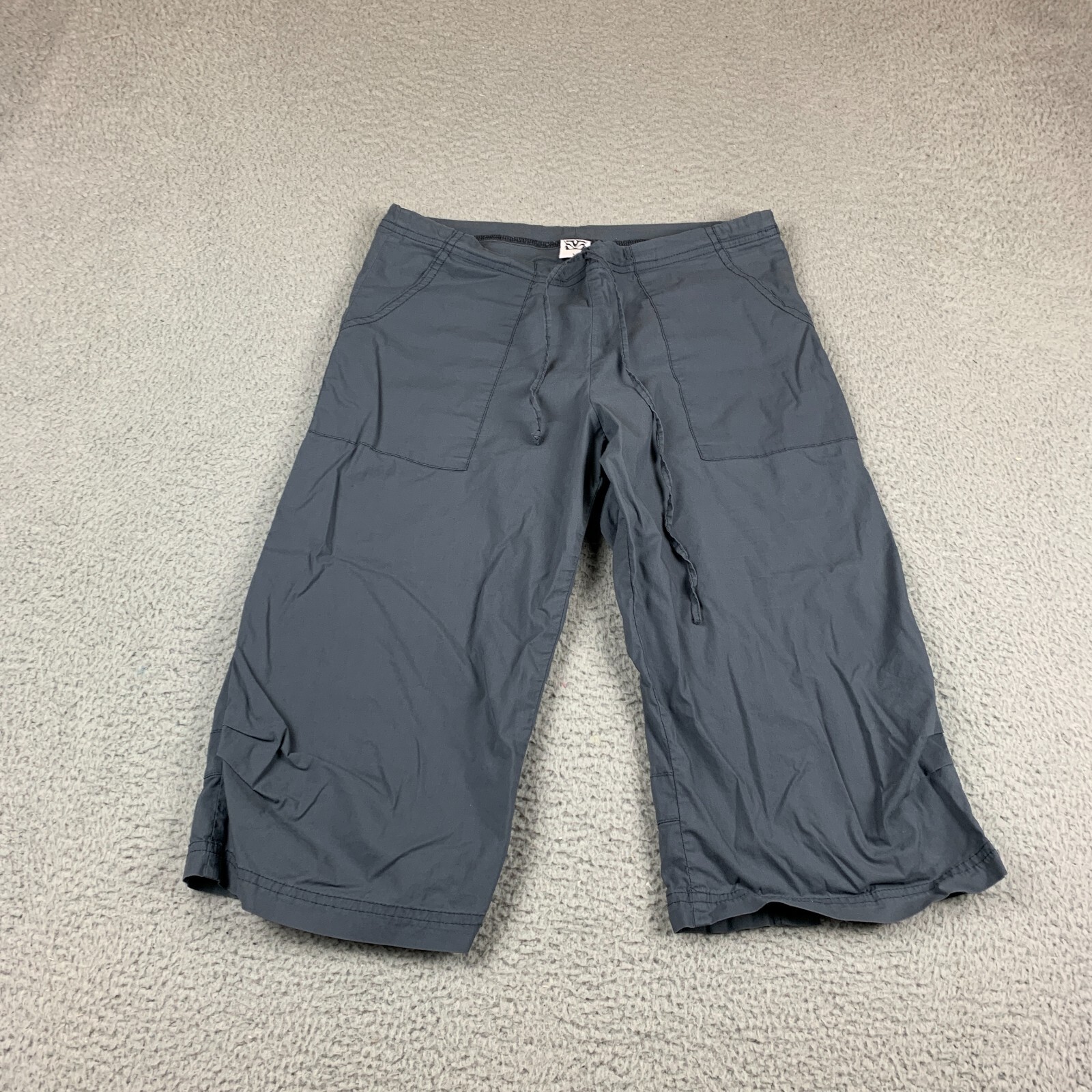 Be Present Yoga Pants Womens L Slit Wide Leg USA Boho Stretch 16" Gray