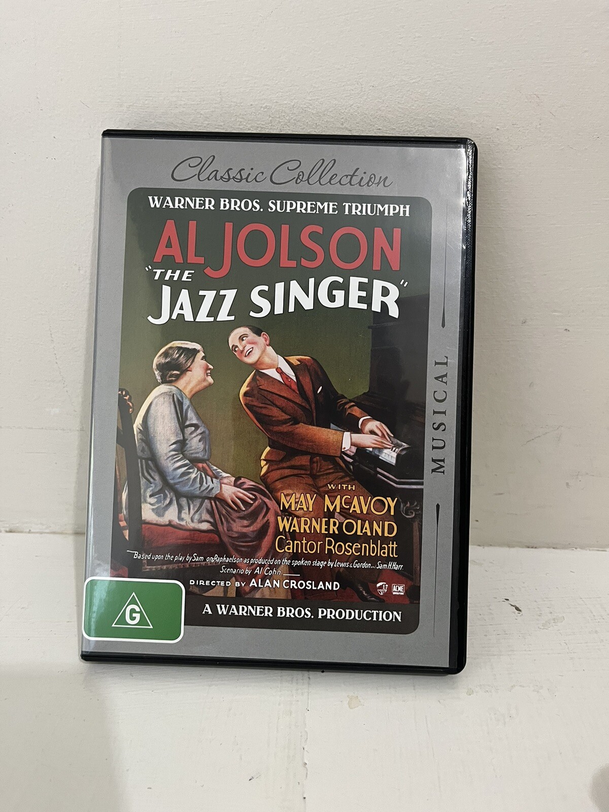 Experience the iconic 1927 classic *The Jazz Singer* on DVD starring Al Jolson, now available in Region 4 format.