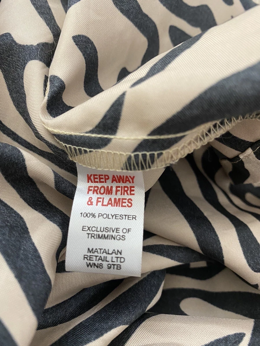 Ladies PJ s 22 24 Dressing Gown 16 18 Cream Black Satin Zebra