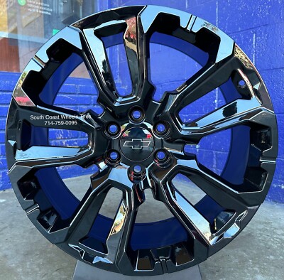 24'' New 2024 FR201 GLOSS BLACK WHEELS Silverado Tahoe Yukon Sierra Ram ...