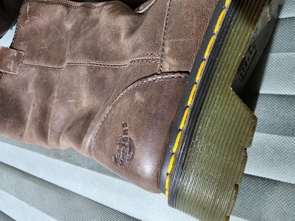 Dr Martens Jenny Sherpa Lined Brown Suede Mid Calf Boot Women Sz