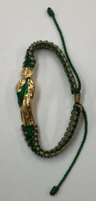 Pulsera De San judas tejida Silueta, Bracelet Of St Jude Green