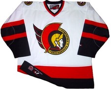 VINTAGE 90's OTTAWA SENATORS NHL PRO/PLAYER THROWBACK HOCKEY JERSEY XL SEWN!