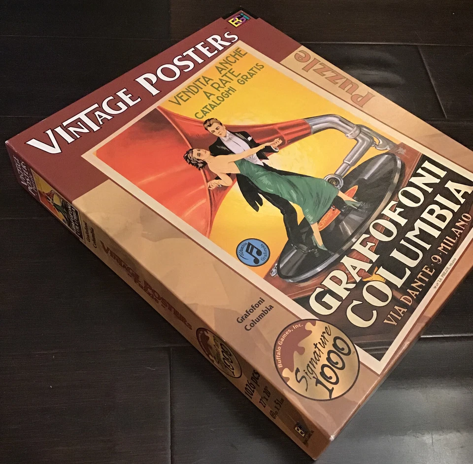 Rompecabezas de carteles vintage Grafofoni Columbia ia Via DANTE 9 MILano 1000 piezas  Foto 2 de 4