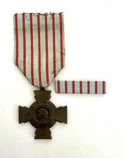 FRANCE: Croix du Combattant WW1/WW2 Combatant's Cross Medal & Blazer Ribbon