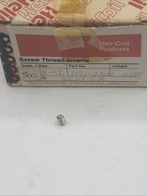 QTY 25 HELI-COIL 1191-03CN248 #3-56 UNF 2D Tangless Free-Running Helicoil 304SS