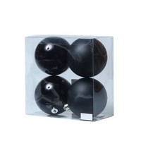 Christbaumkugeln Weihnachtskugeln Christbaumschmuck Kunststoff Schwarz 10Cm 4St.