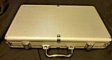 POKER CHIP SET WITH ALUMINUM CASE 400 CT.  5 COLORS TEXAS HOLD'EM HEAVY DUTY