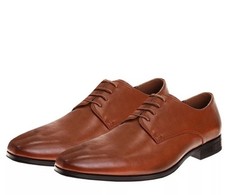 Perry Ellis Portfolio Men Brown Leather Dress Shoes Size 11 NEW