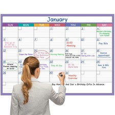 Large Dry Erase Calendar for Wall - 40" x 28", Erasable Reusable Laminated ...